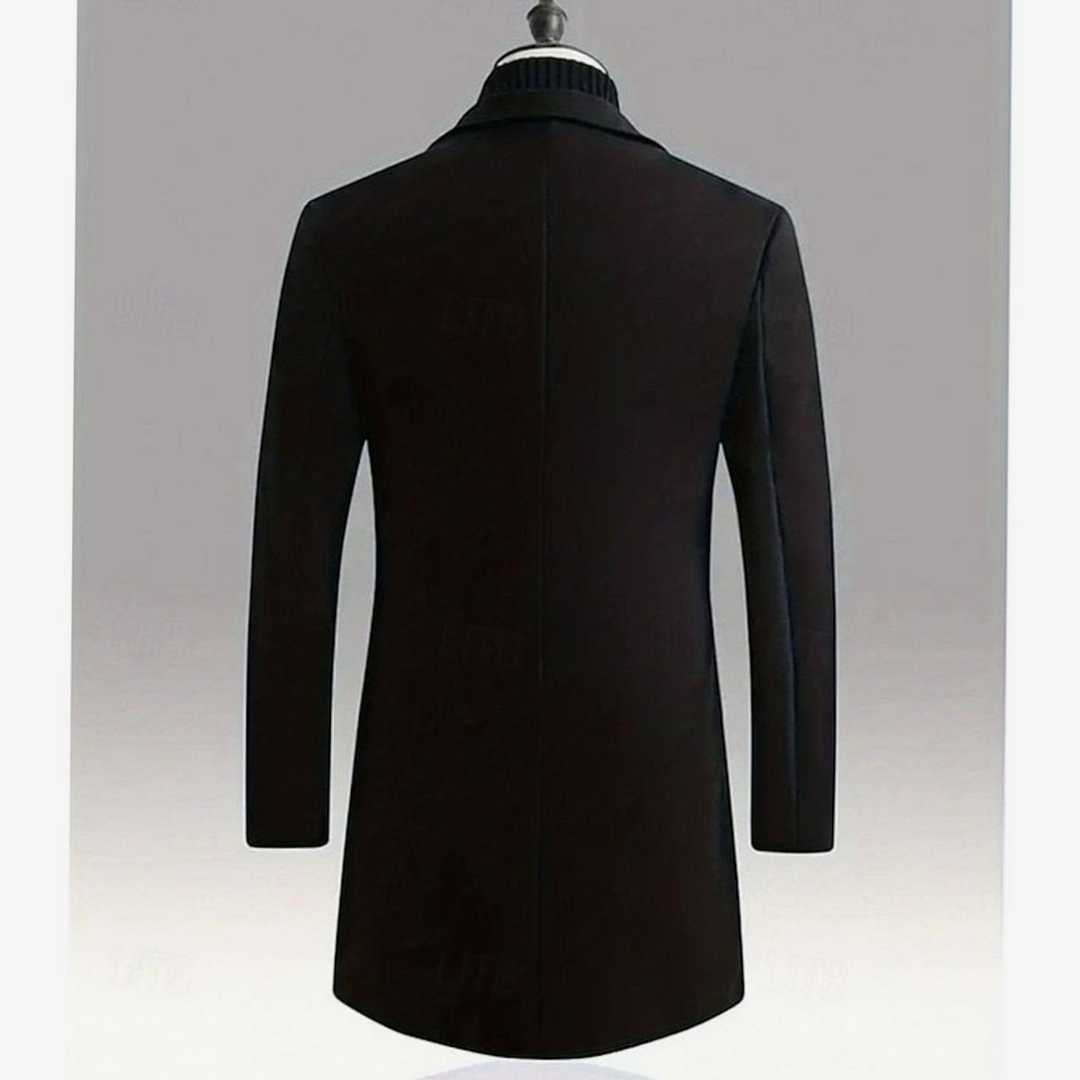 Percival | Men's Long Wool Single-Breasted Overcoat
