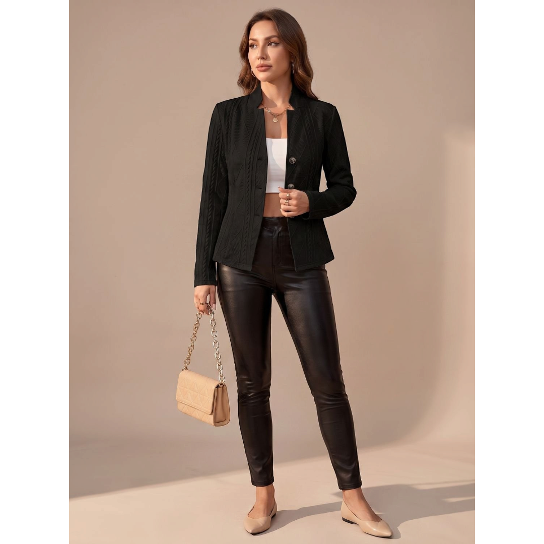 Sabrina | Women's Textured Button-Front Structured Jacket