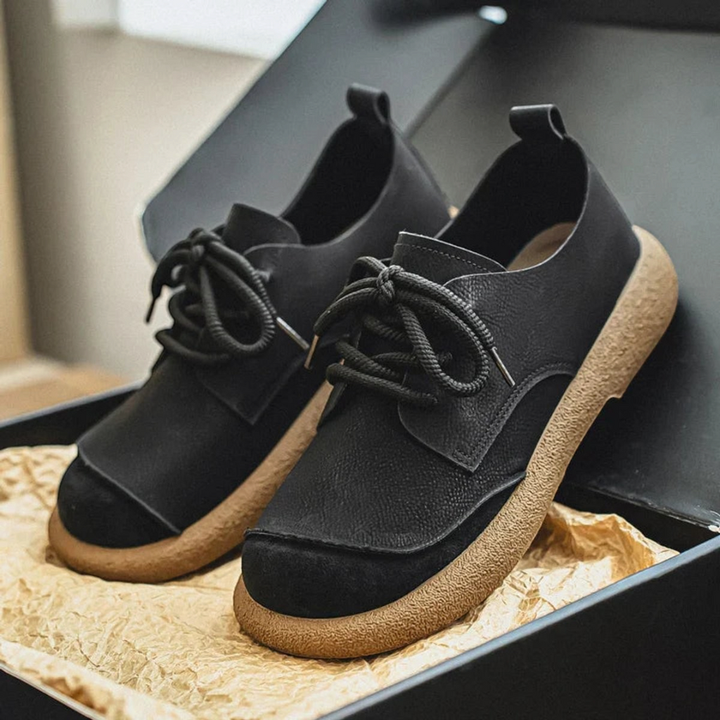 Stanley | Men's Leather Lace-Up Casual Shoes With Cushioned Sole
