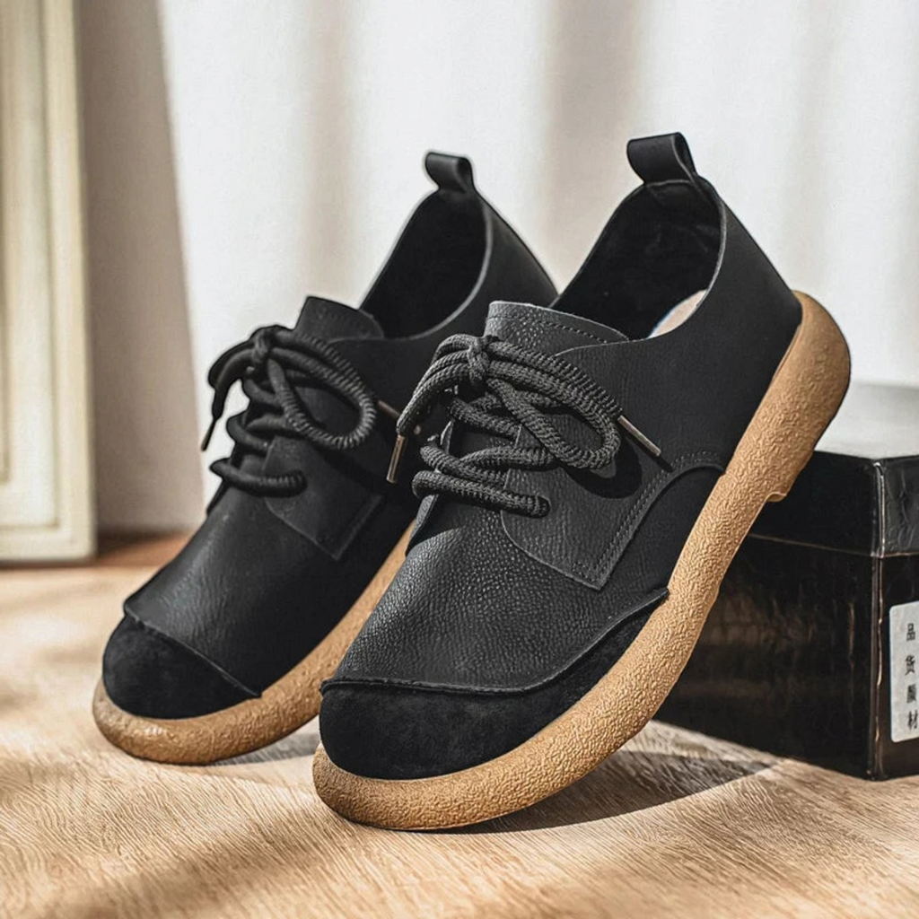 Stanley | Men's Leather Lace-Up Casual Shoes With Cushioned Sole