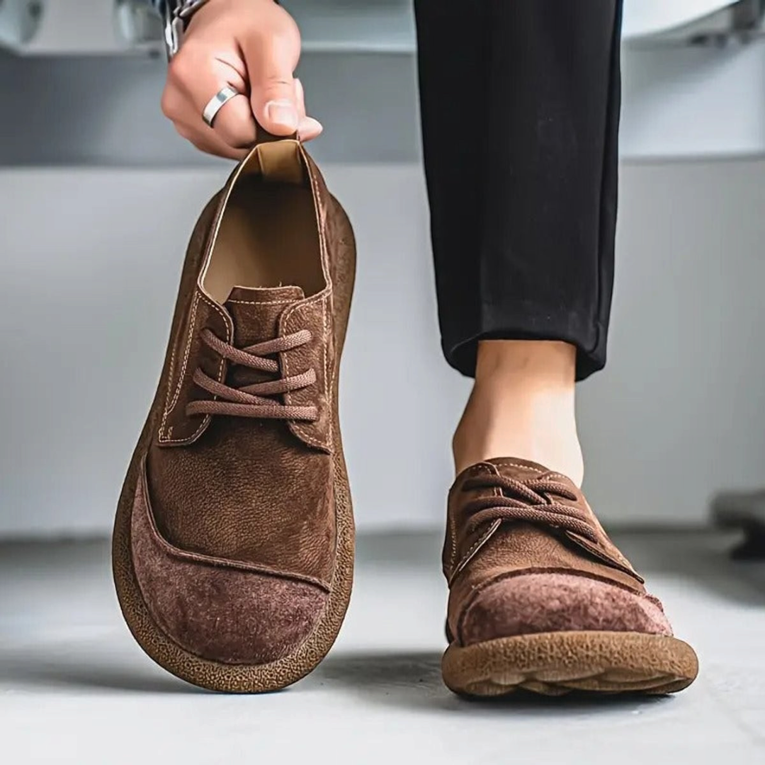 Stanley | Men's Leather Lace-Up Casual Shoes With Cushioned Sole