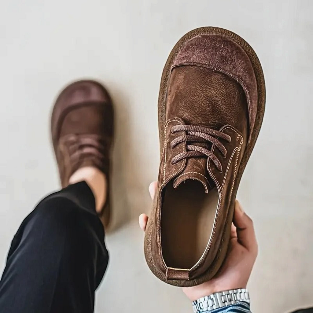 Stanley | Men's Leather Lace-Up Casual Shoes With Cushioned Sole