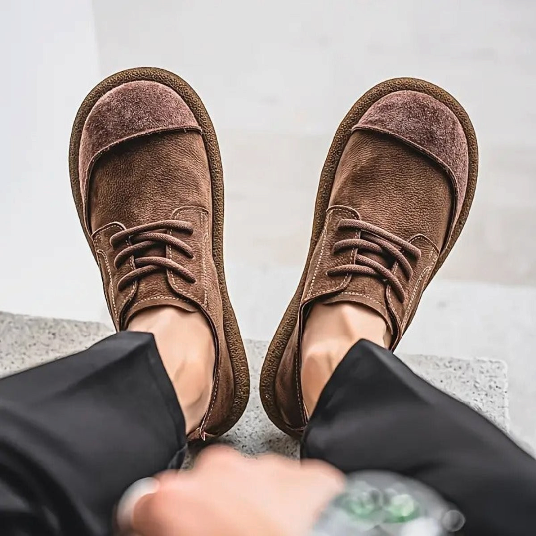 Stanley | Men's Leather Lace-Up Casual Shoes With Cushioned Sole