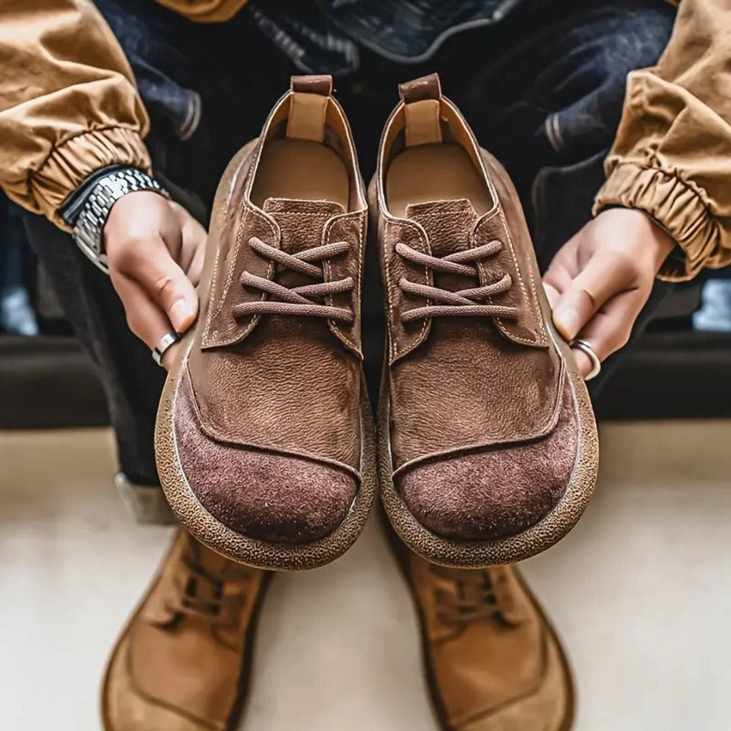 Stanley | Men's Leather Lace-Up Casual Shoes With Cushioned Sole