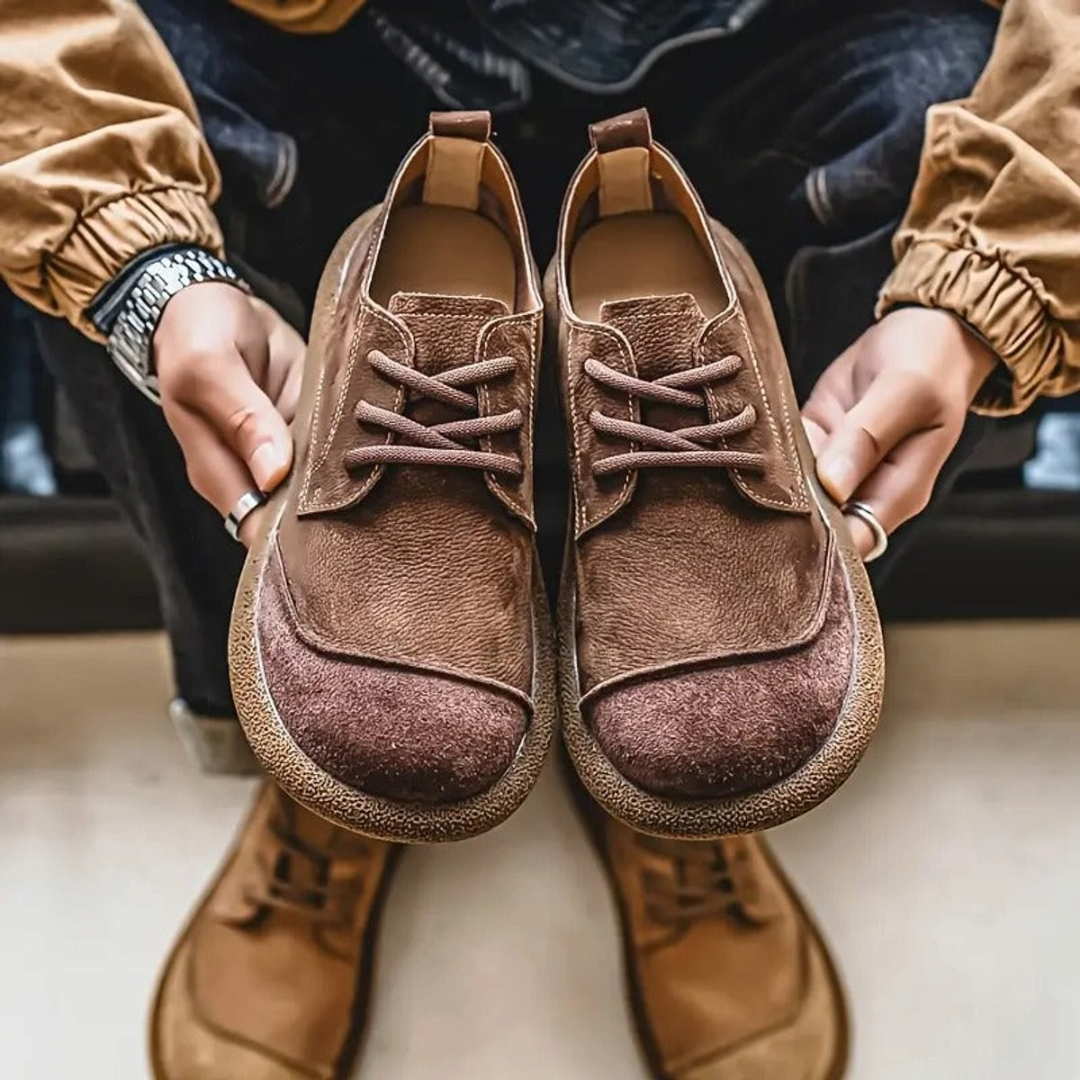 Stanley | Men's Leather Lace-Up Casual Shoes With Cushioned Sole