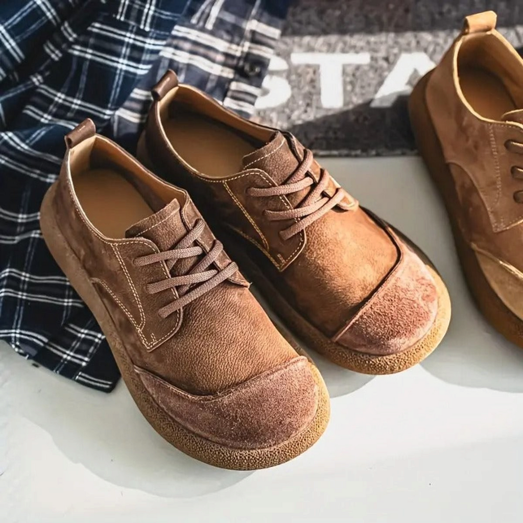Stanley | Men's Leather Lace-Up Casual Shoes With Cushioned Sole