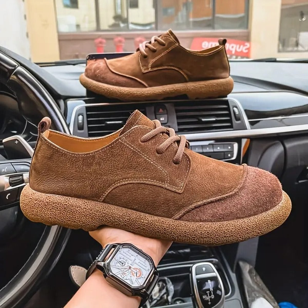 Stanley | Men's Leather Lace-Up Casual Shoes With Cushioned Sole