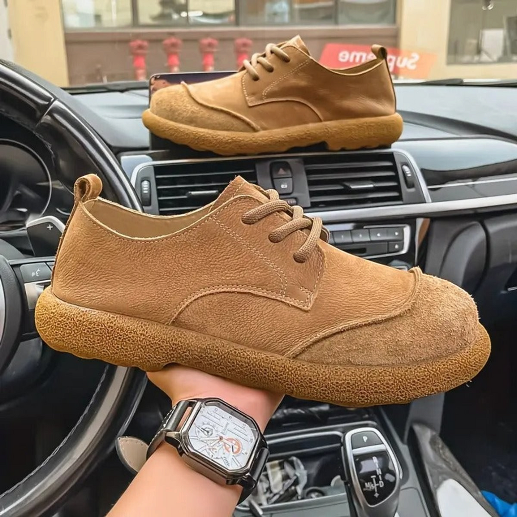 Stanley | Men's Leather Lace-Up Casual Shoes With Cushioned Sole