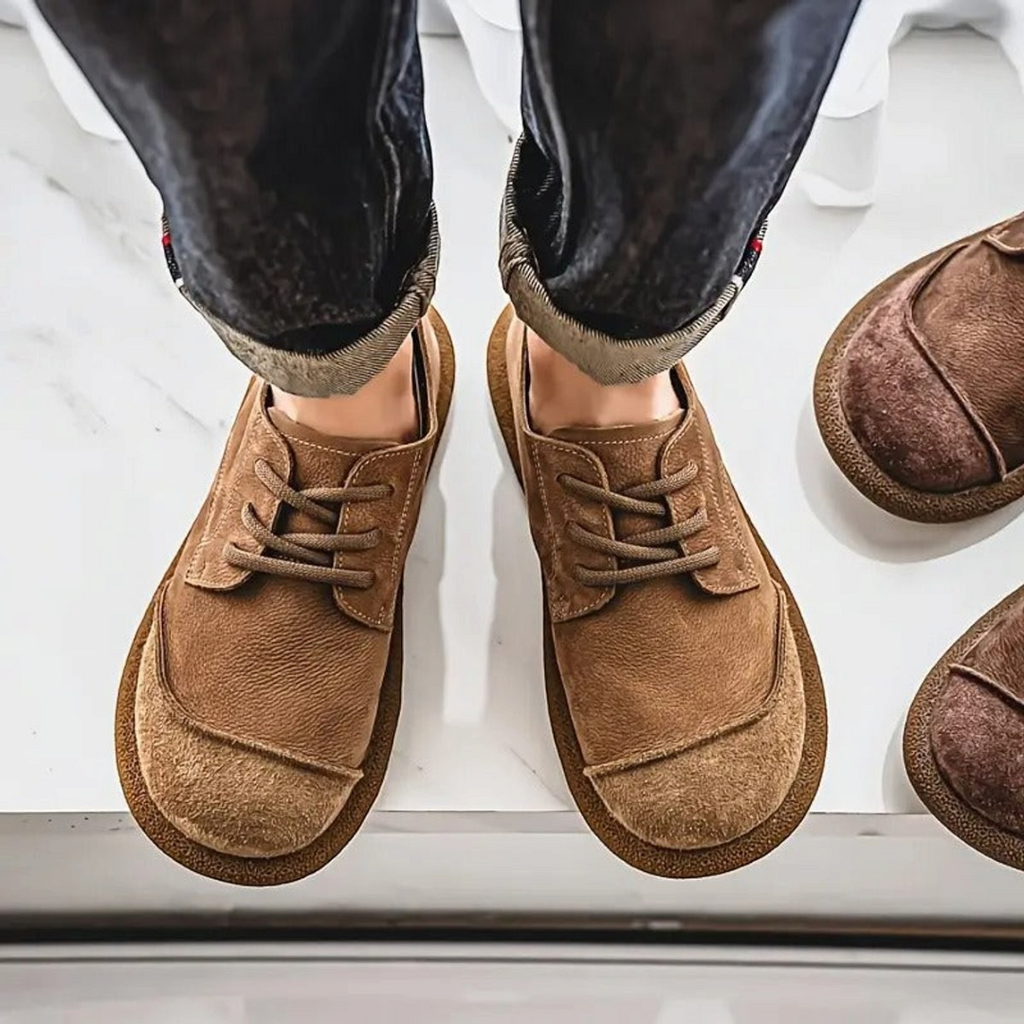 Stanley | Men's Leather Lace-Up Casual Shoes With Cushioned Sole