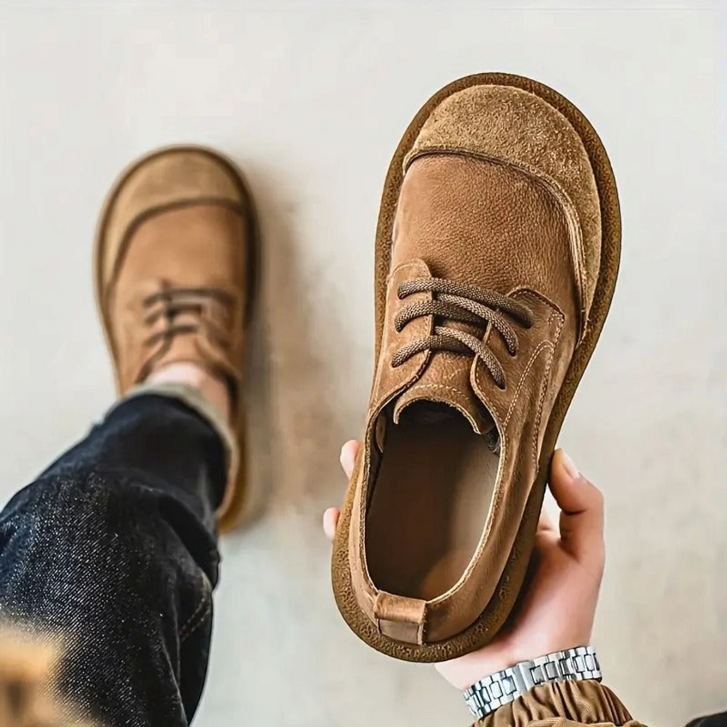 Stanley | Men's Leather Lace-Up Casual Shoes With Cushioned Sole