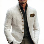 Valen | Men's Vintage Stand Collar Single-Breasted Cardigan