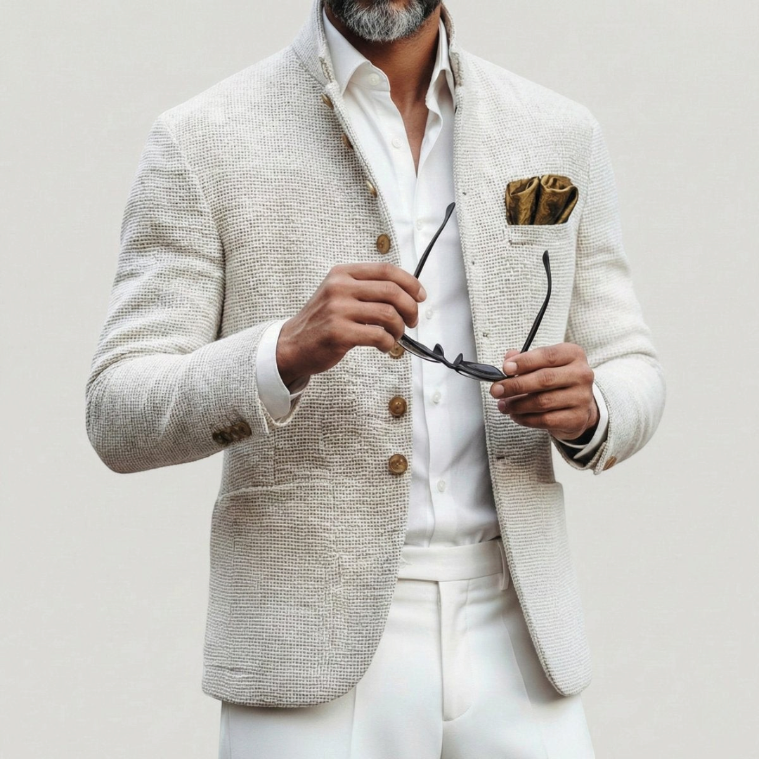Valen | Men's Vintage Stand Collar Single-Breasted Cardigan