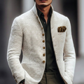 Valen | Men's Vintage Stand Collar Single-Breasted Cardigan