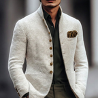 Valen | Men's Vintage Stand Collar Single-Breasted Cardigan