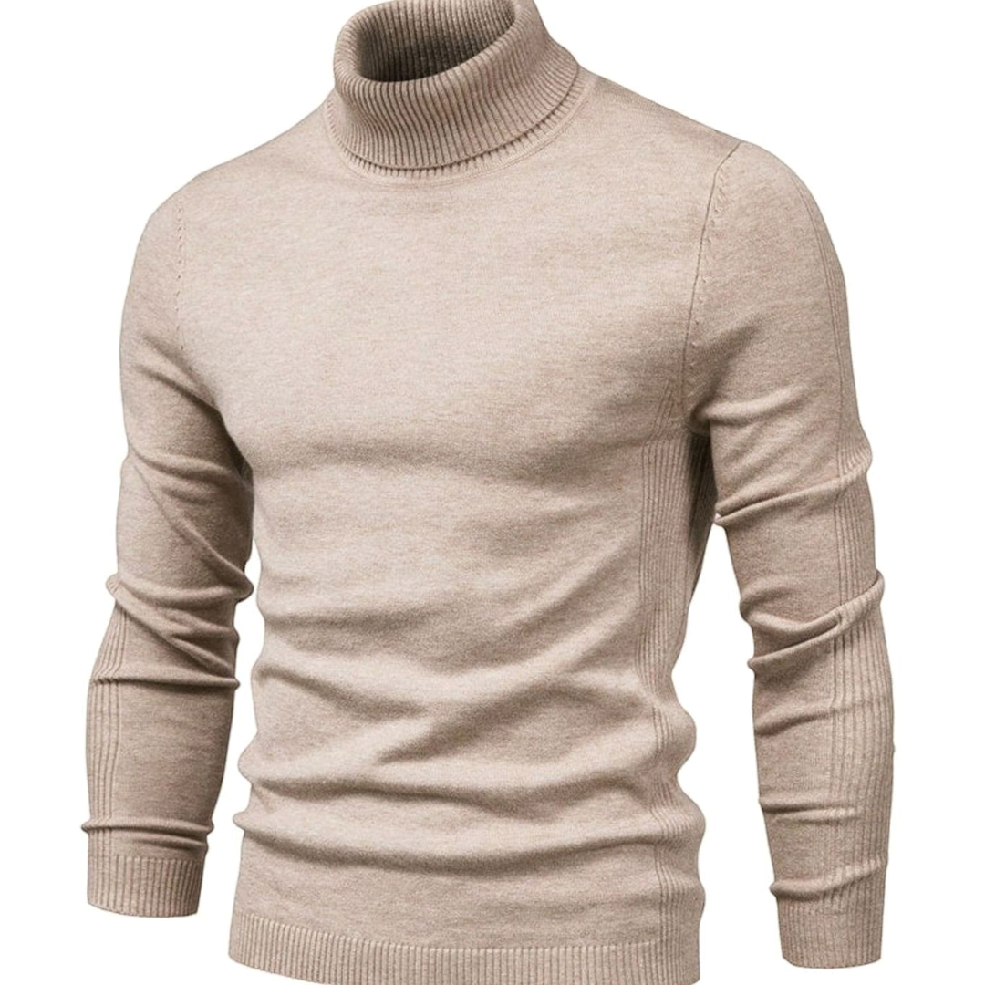 William | Men's Ribbed Turtleneck Knit Sweater