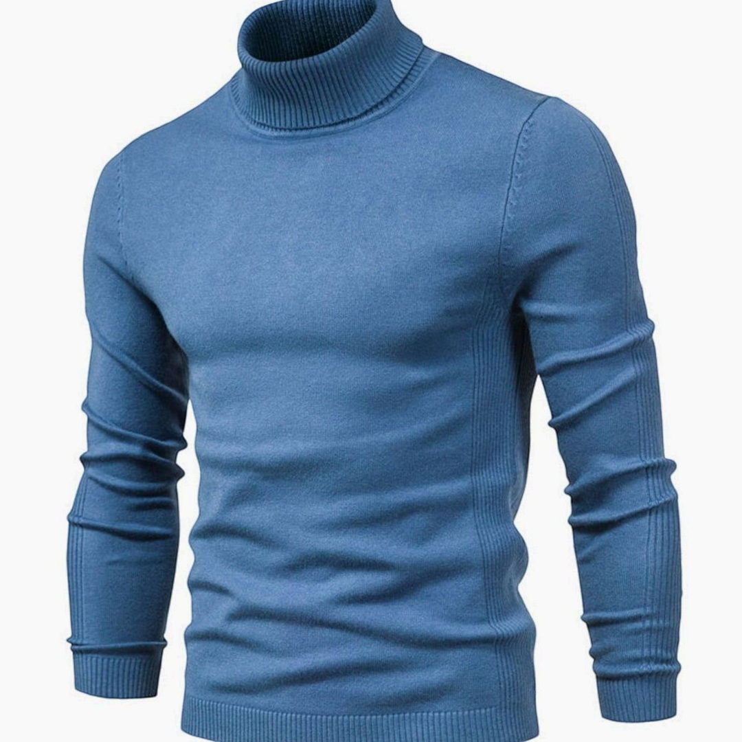 William | Men's Ribbed Turtleneck Knit Sweater