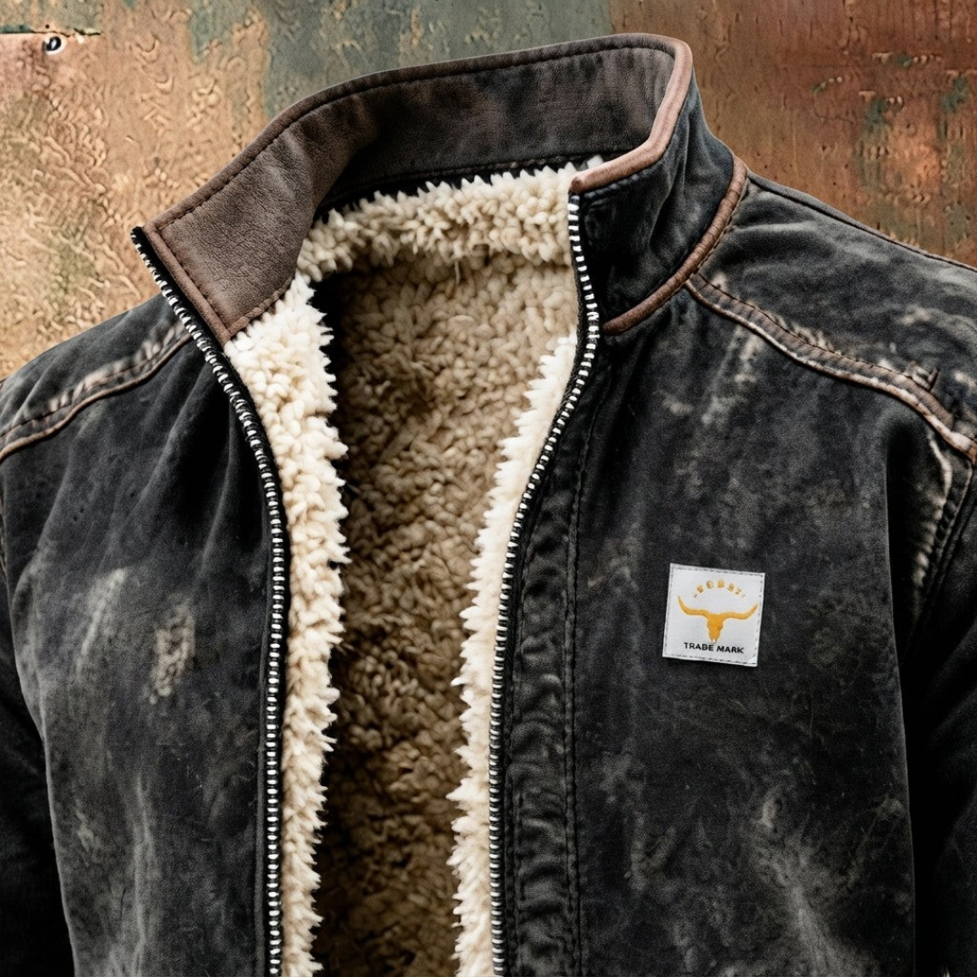 Wyatt | Men's Western Sherpa-Lined Full-Zip Bomber Jacket