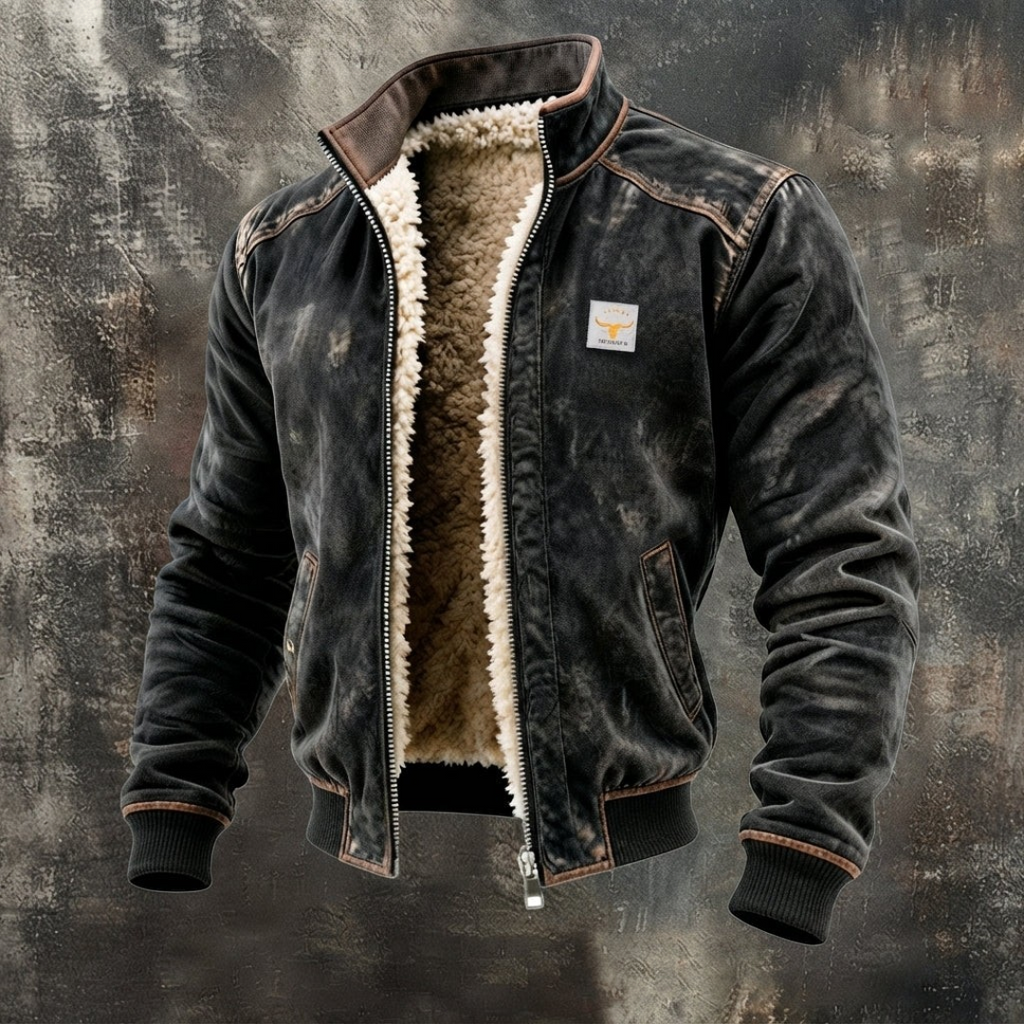 Wyatt | Men's Western Sherpa-Lined Full-Zip Bomber Jacket