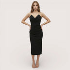 Celestine | Women’s Strapless Ruched Midi Dress