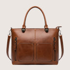 Elara | Women’s Leather Tote Handbag with Multi-Pocket Design