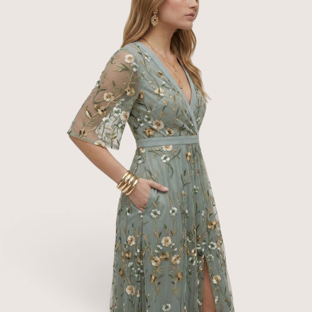Virella | Women’s Floral V-Neck Maxi Dress