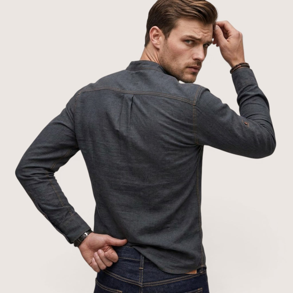 Kairo | Men’s Mandarin Collar Button Shirt