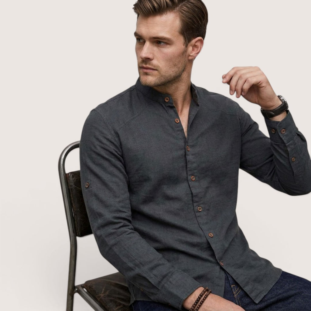 Kairo | Men’s Mandarin Collar Button Shirt