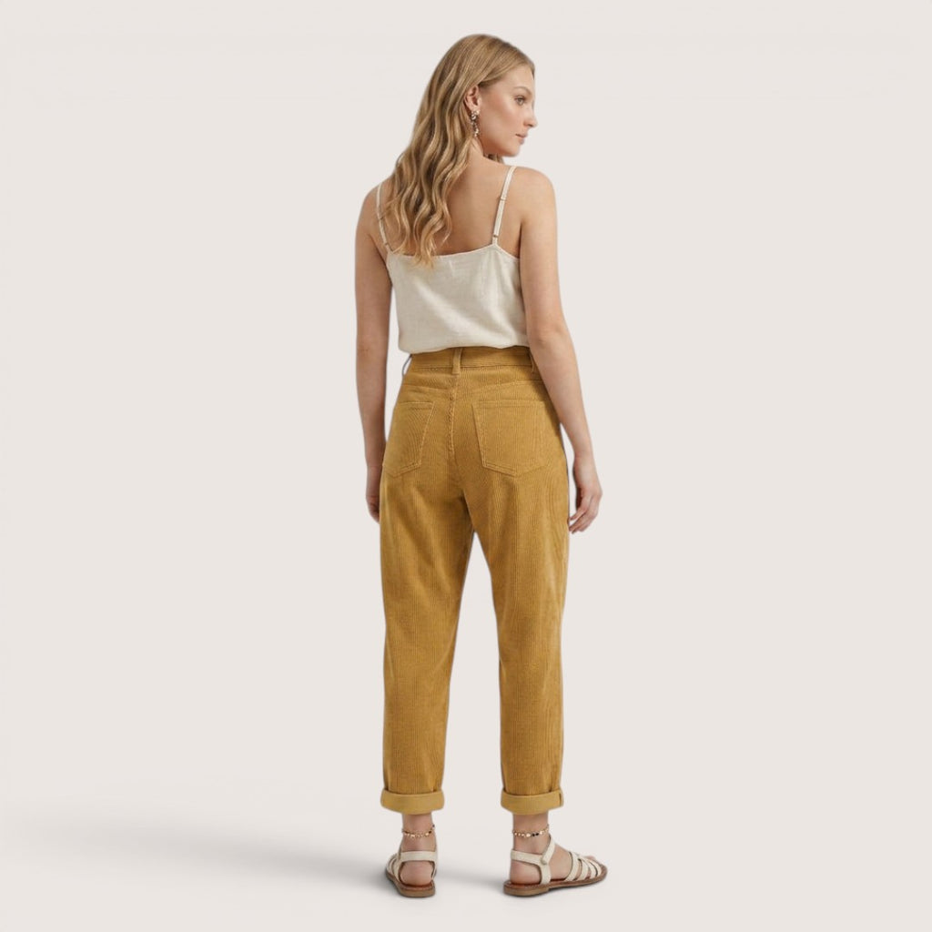 Lioren | Women’s High-Waist Tapered Pants with Tie Waist