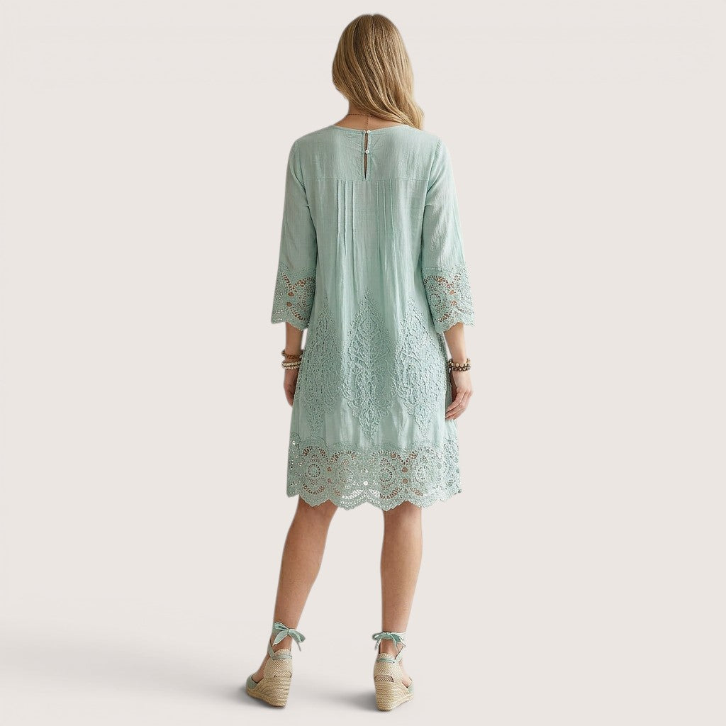 Alviera | Women’s Lace Trim Boho Dress