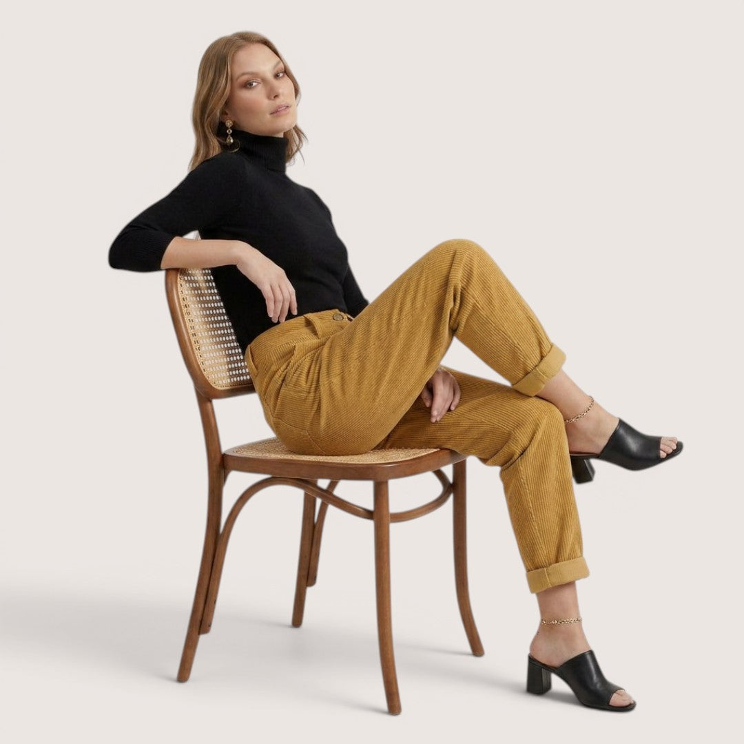 Lioren | Women’s High-Waist Tapered Pants with Tie Waist