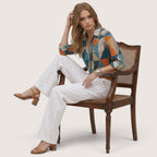 Arlena | Women’s Geometric Print Button-Up Shirt