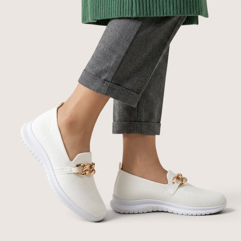 Velmira | Women’s Chain Detail Slip-On Sneakers