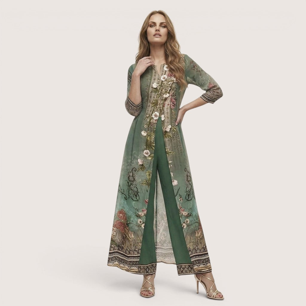 Zareen | Women’s Printed Layered Kurta Set