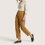 Lioren | Women’s High-Waist Tapered Pants with Tie Waist