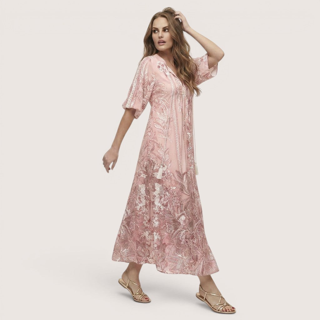Roselle | Women’s Boho Floral Midi Dress