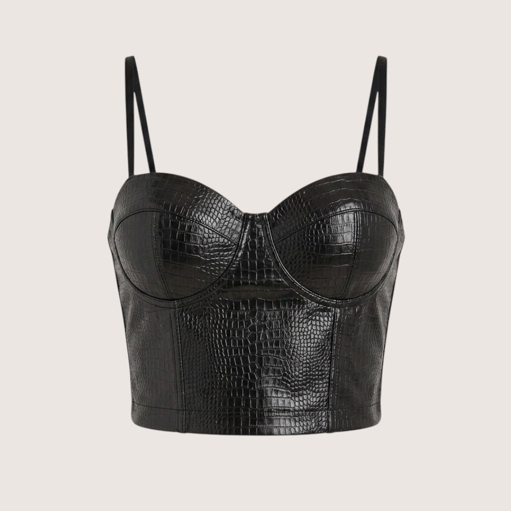 Vexa | Women’s Croc-Embossed Corset Top