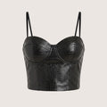 Vexa | Women’s Croc-Embossed Corset Top