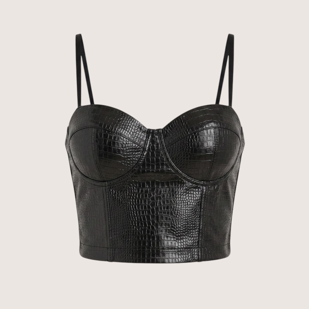 Vexa | Women’s Croc-Embossed Corset Top