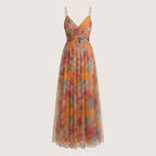 Aveline | Women’s Watercolor Chiffon Maxi Dress