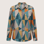 Arlena | Women’s Geometric Print Button-Up Shirt