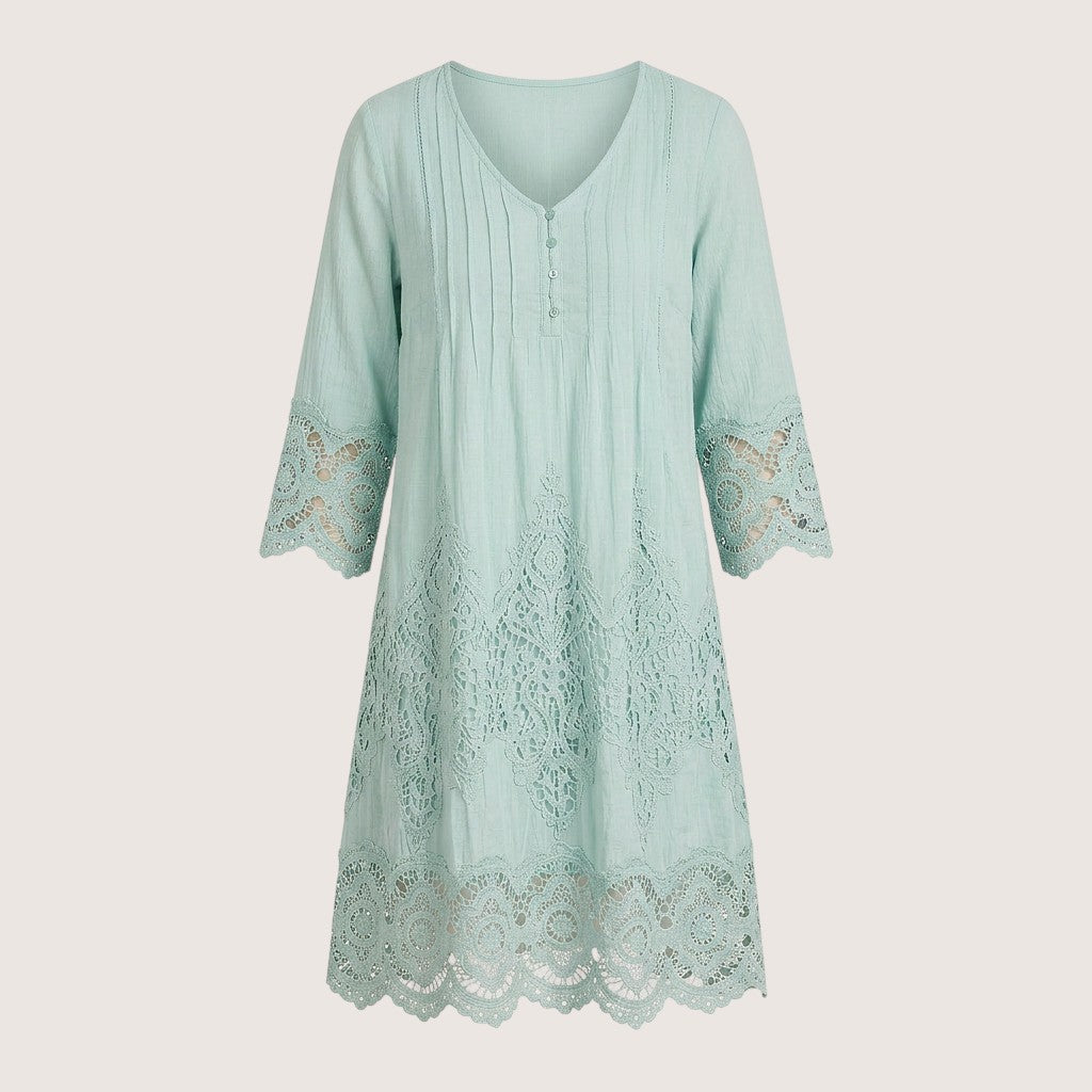 Alviera | Women’s Lace Trim Boho Dress
