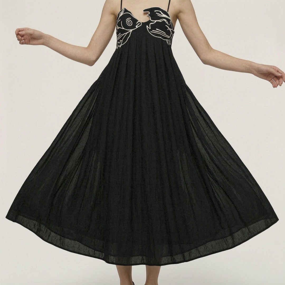 Nerea | Women’s Printed Cami Maxi Dress with Graphic Detail