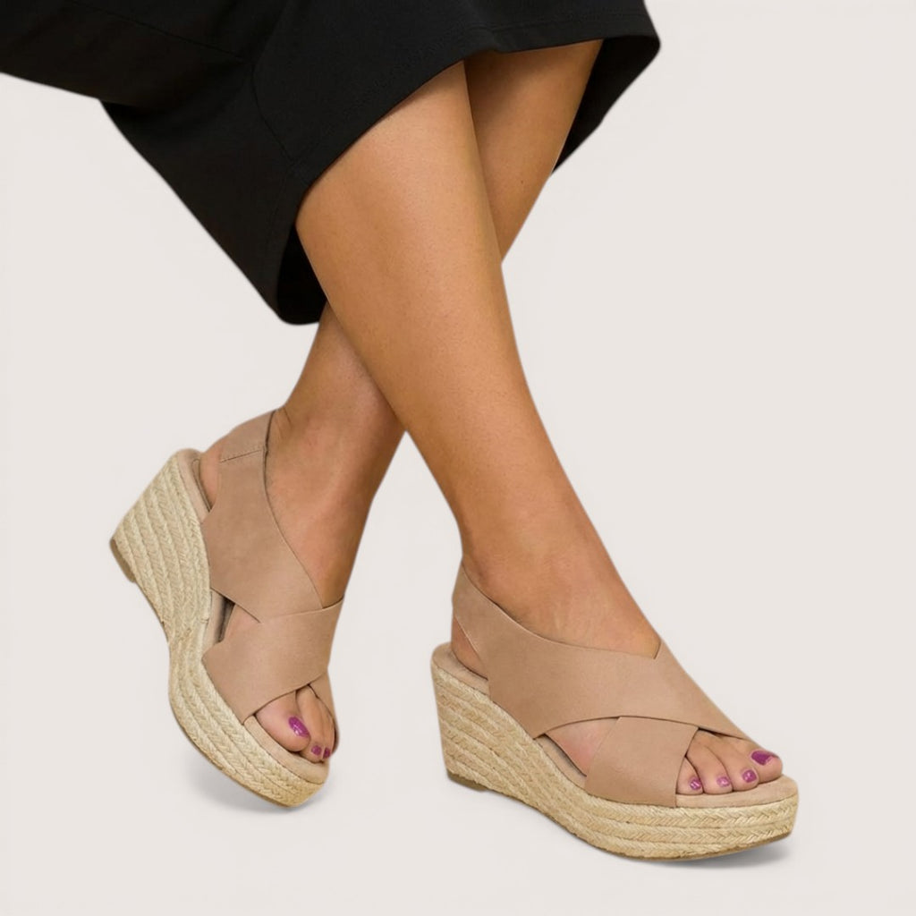 Sienna | Women’s Platform Sandals with Cross Strap Design