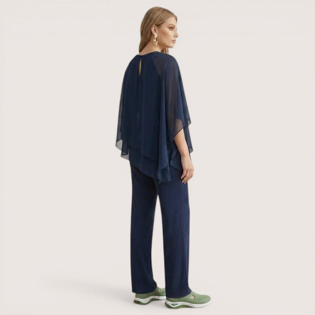 Elina | Women’s Two-Piece Chiffon Top and Wide Leg Pants Set