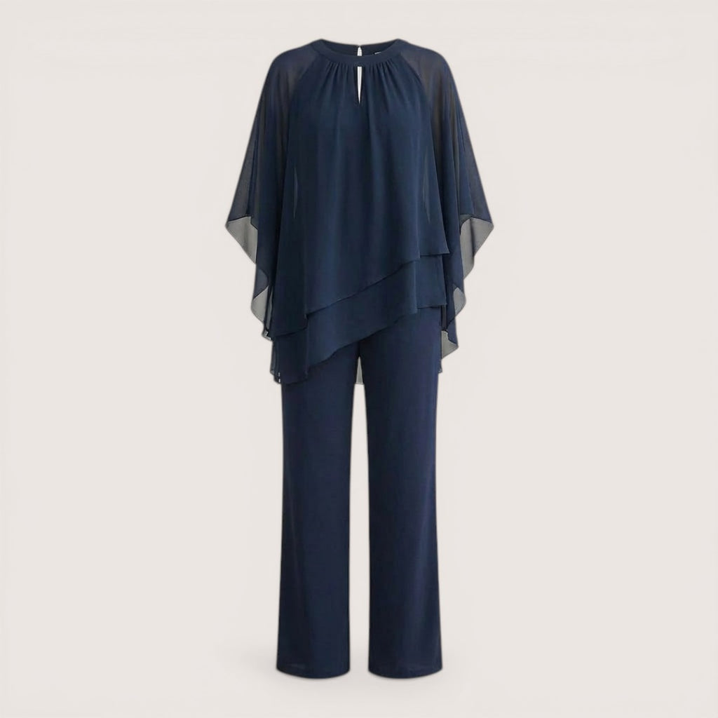Elina | Women’s Two-Piece Chiffon Top and Wide Leg Pants Set