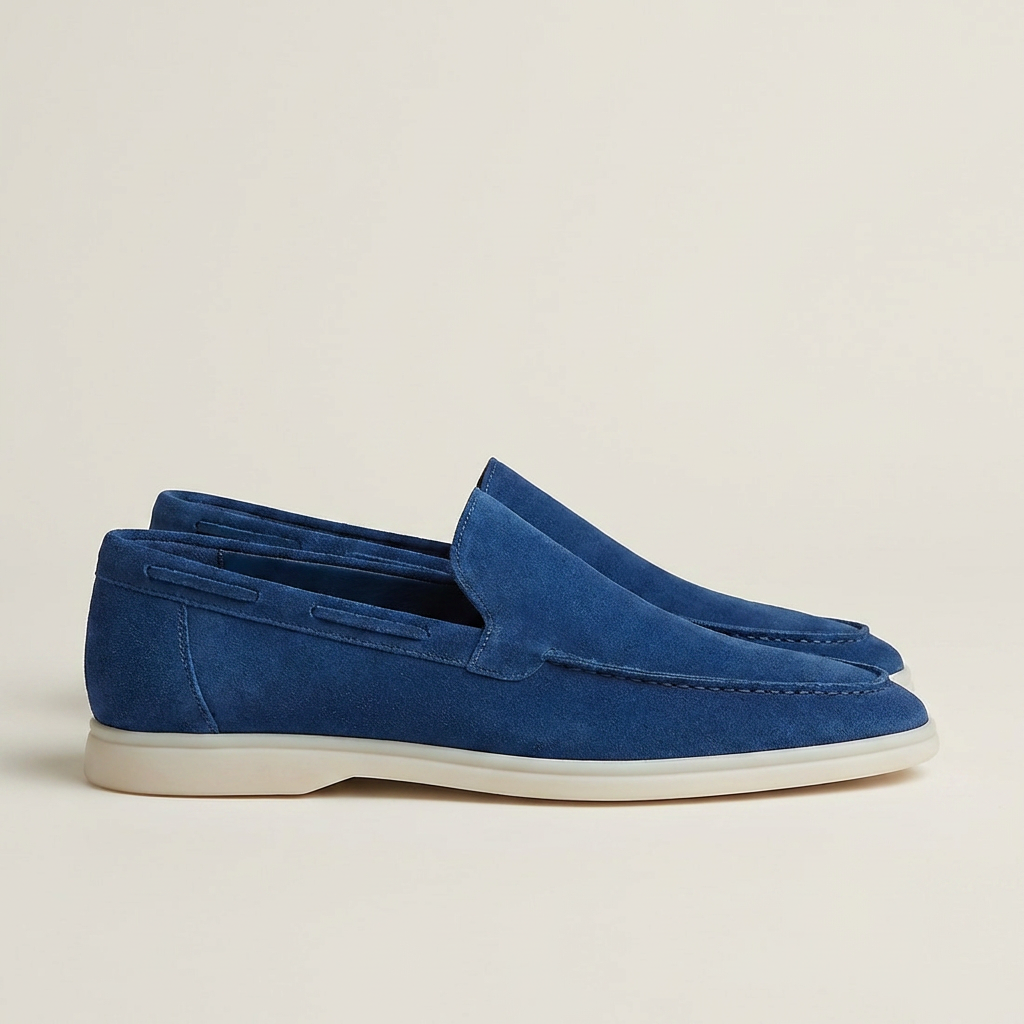 Luca | Men’s Suede Slip-On Loafers with Contrast Sole