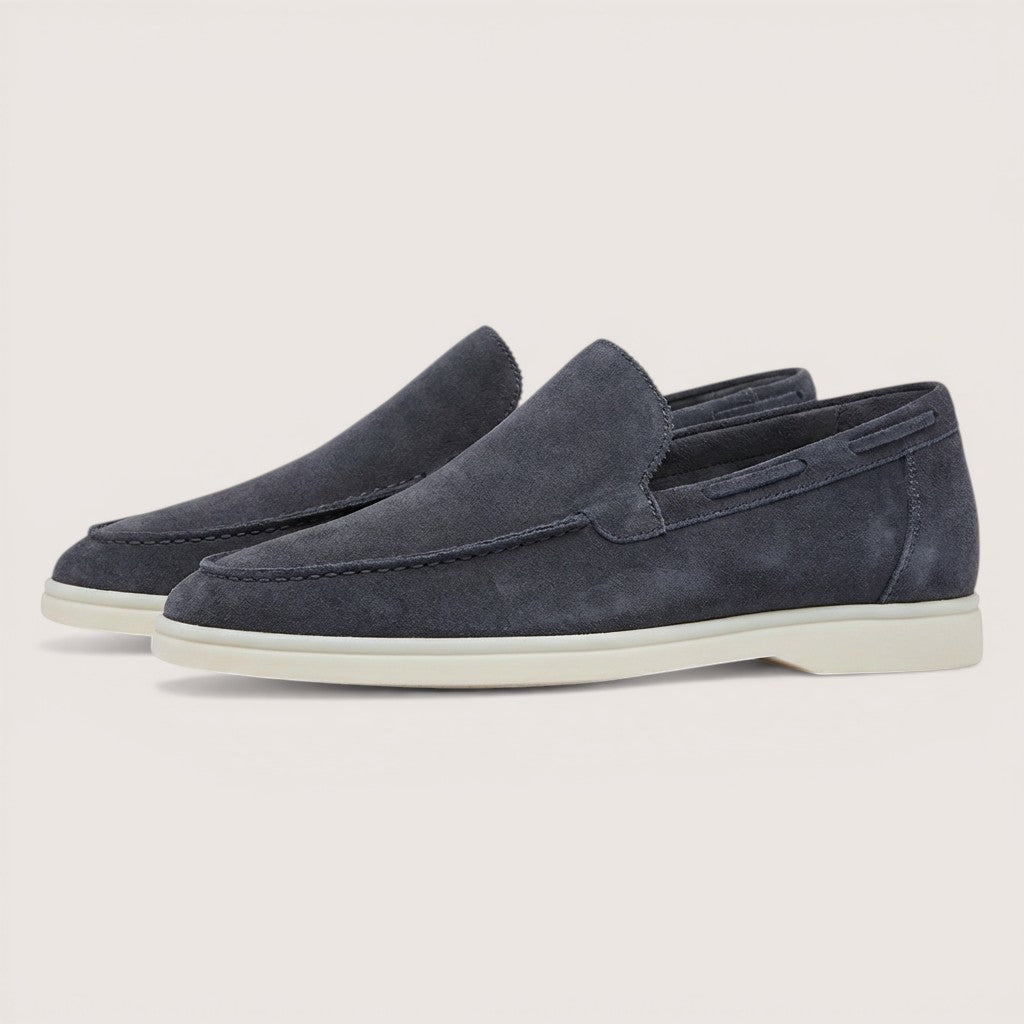 Luca | Men’s Suede Slip-On Loafers with Contrast Sole