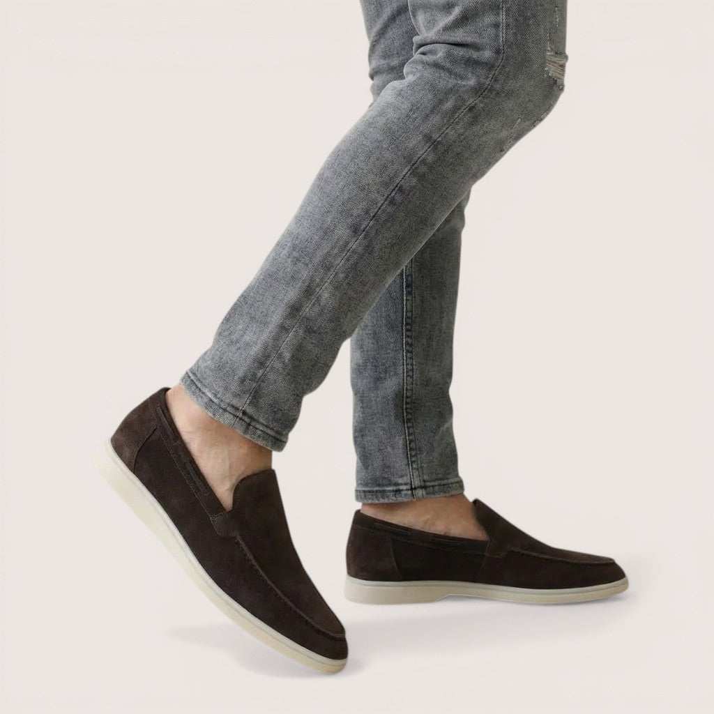 Luca | Men’s Suede Slip-On Loafers with Contrast Sole