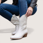 Sienna | Women’s Western Ankle Boots with Perforated Design
