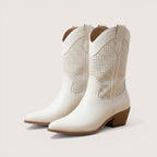 Sienna | Women’s Western Ankle Boots with Perforated Design